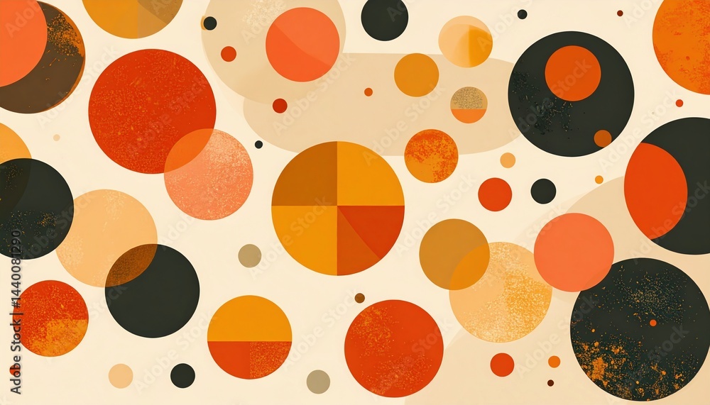 Poster colorful abstract circles displaying vibrant patterns digital art creative environment modern design