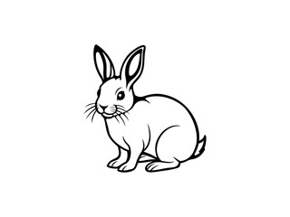Minimalist Rabbit Line Drawings Adorable Bunny Outline Vector Collection  Perfect for Coloring Books, Posters, and Children's Designs.

