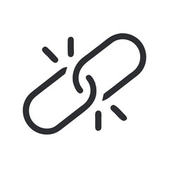 Broken Chain Link Icon: Disconnection, Network Failure, and Security Breach