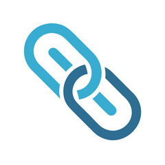 Blue Link Icon on Black Background: Connectivity, Network, and Web Concepts