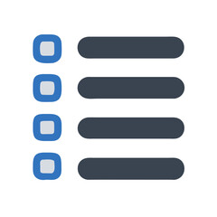 Obraz premium Simple Checklist Icon with Blue Accent on Black Background - List Design