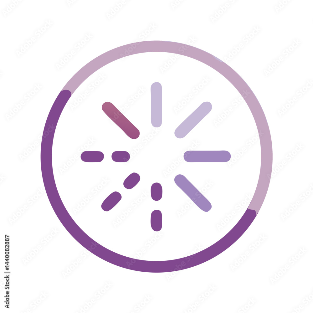 Poster loading circle with purple gradient on black background design element
