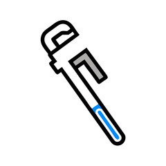 Fototapeta premium Detailed Pipe Wrench Tool Icon Design