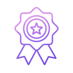 Purple Gradient Award Badge with Star Icon on Black Background