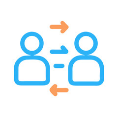 Data Exchange Icon, Communication, and Information Sharing Illustration on Black Background