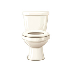 Clean White Toilet Bowl, Bathroom Fixture, Plumbing Illustration