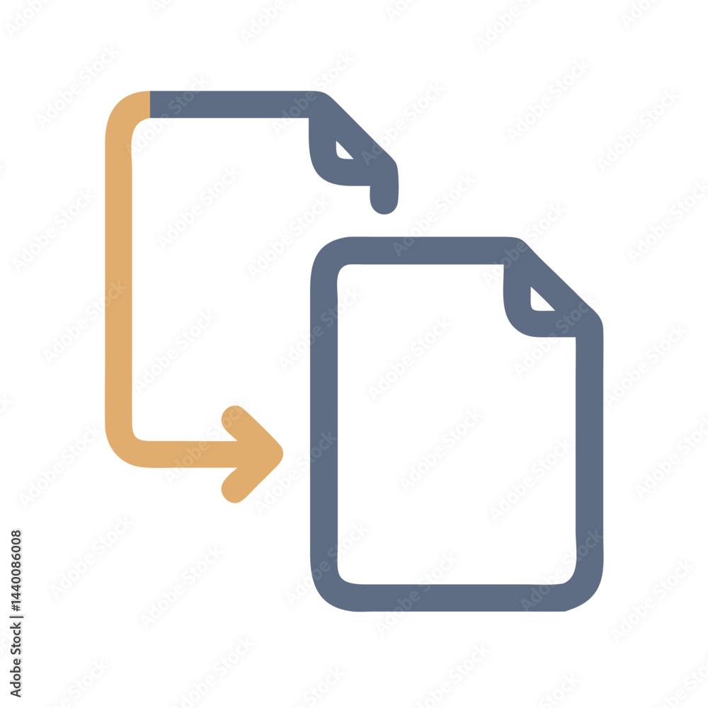 Poster file copy icon: data transfer, duplicate, synchronization, document management