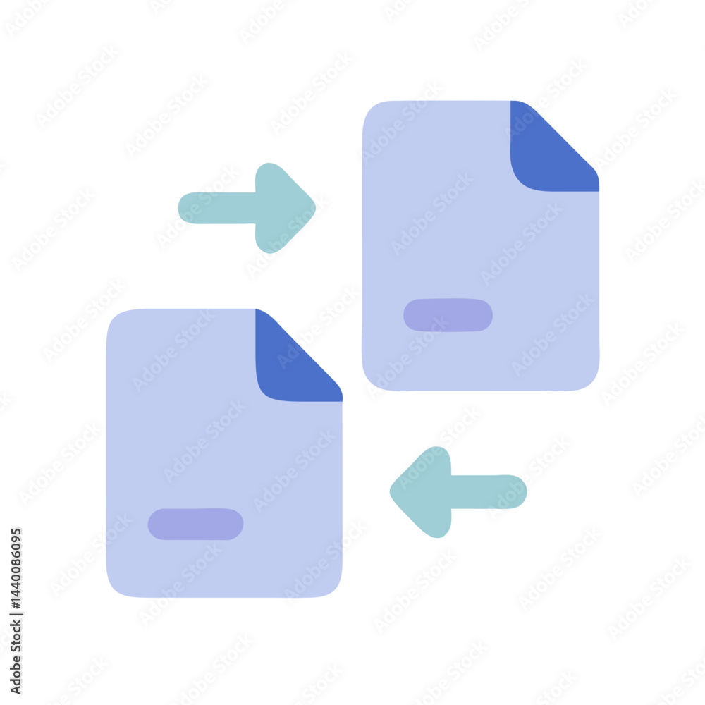 Poster file transfer or synchronization icon in pastel colors on black background