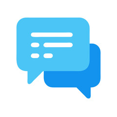 Blue Speech Bubble Chat Icon, Messaging and Communication Concept