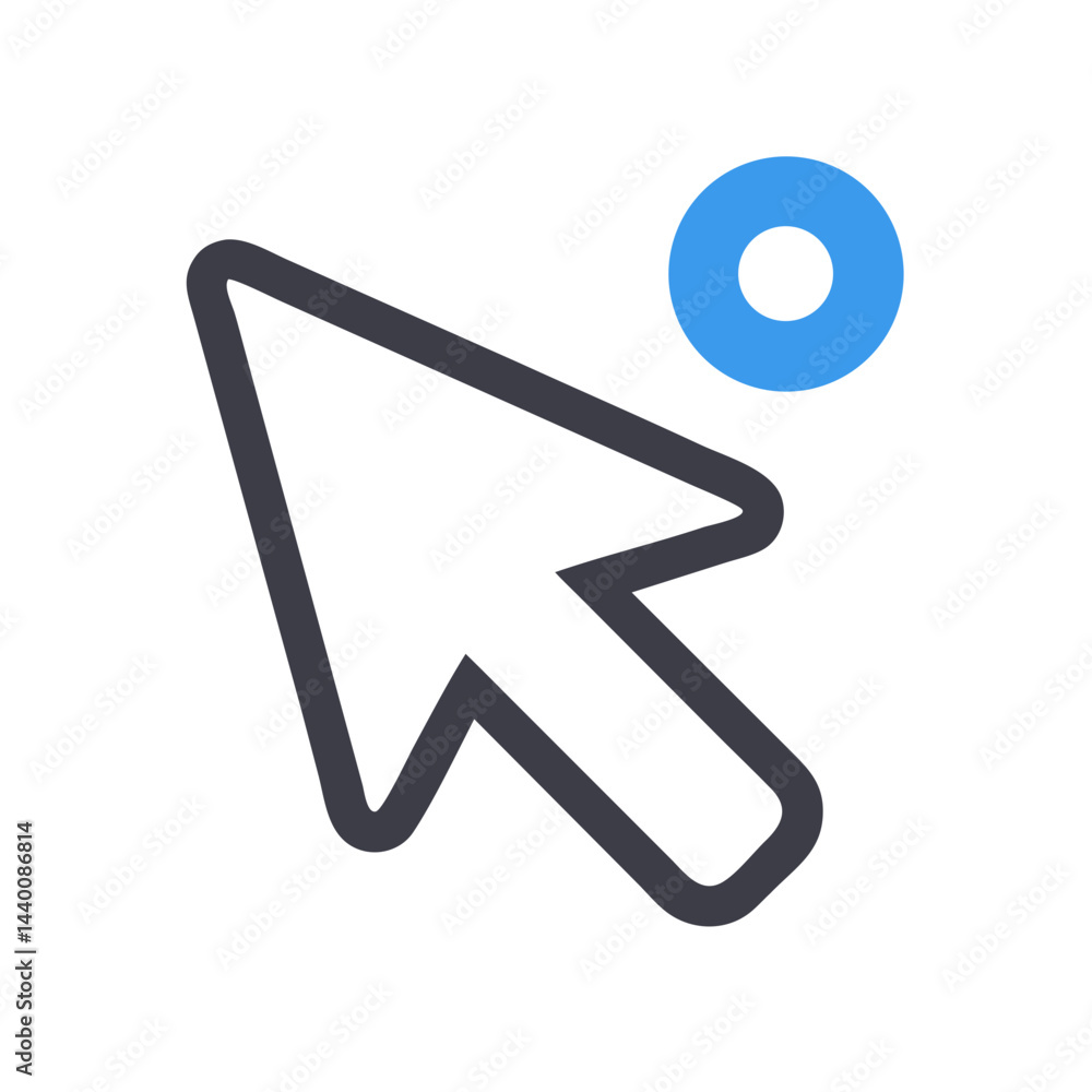 Poster dark pointer notification icon with a blue dot on black background
