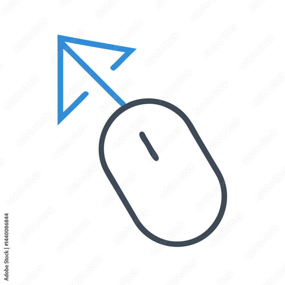 Poster mouse cursor moving direction pointing up left on black background illustration