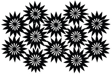 Obraz premium Abstract black floral pattern arrangement creative decoration seamless graphic design element