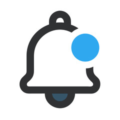 Notification Bell Icon with New Alert, Isolated Vector Symbol