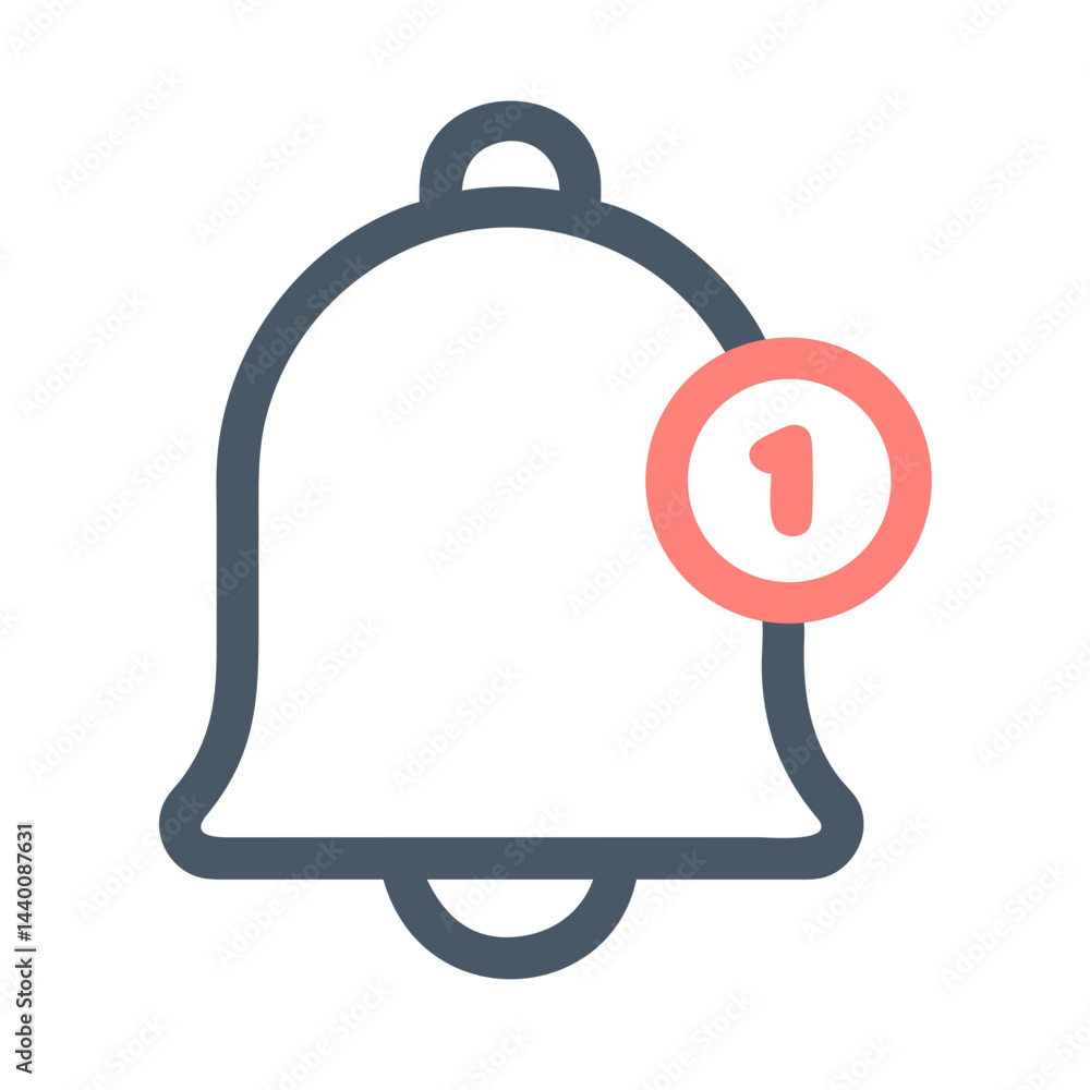 Aufkleber notification bell icon with unread message indicator on black background