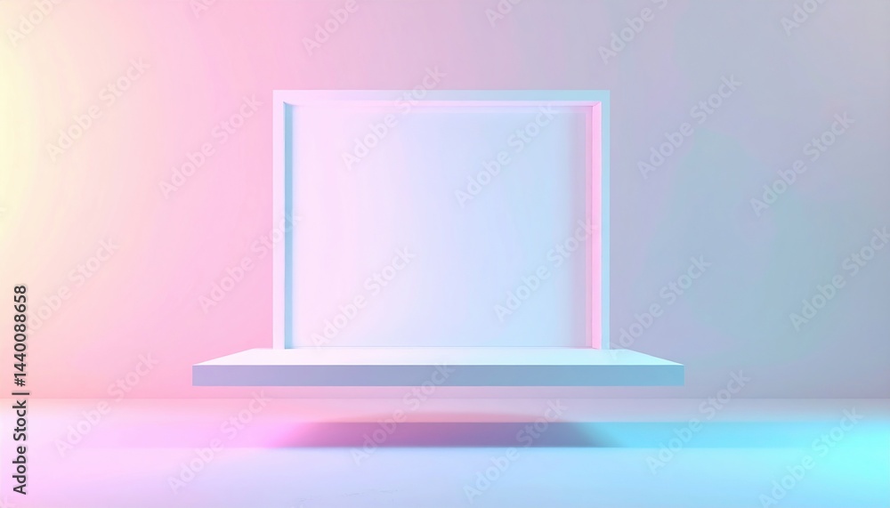 Poster floating abstract frame digital space graphic design modern aesthetics eye-level view creative conce