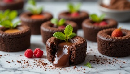 mini chocolate lava cake with jam