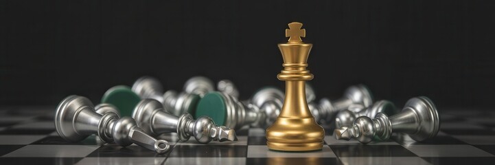 Golden king amidst fallen competitors