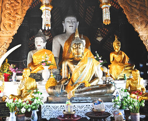  The Golden Buddha statue is a sacred symbol of Buddhism and  general attraction in peaceful...