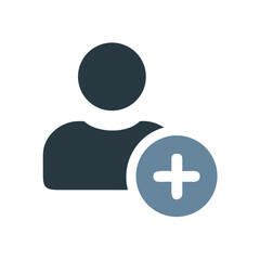 Fototapeta premium Add User Icon, New Member Sign, Account Plus, Registration Symbol, UI