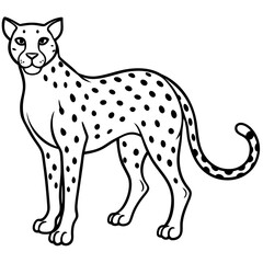 Fototapeta premium Modern Cheetah Vector Line Drawing