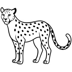 Fototapeta premium Modern Cheetah Vector Line Drawing