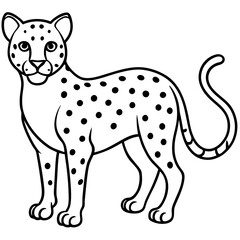 Fototapeta premium Modern Cheetah Vector Line Drawing