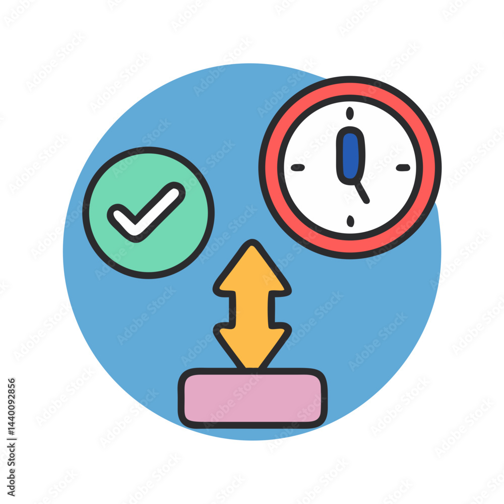 Poster efficient data transfer with timely validation: a vector icon illustration