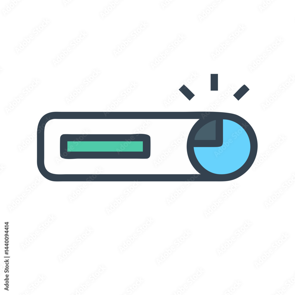 Aufkleber toggle switch or loading bar, illustration for apps and web design