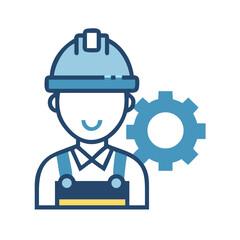 Worker with Hard Hat and Gear - Industry, Engineering, and Construction