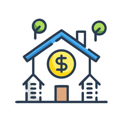 House with Dollar Sign: Real Estate Investing, Property Value, and Growth