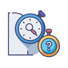 Time Management Dilemma: Stopwatch with Question Mark, Deadline Challenges and Productivity