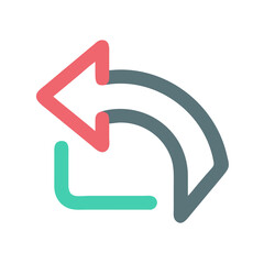 Refresh or Redo Icon with Arrow, Isolated on Black Background