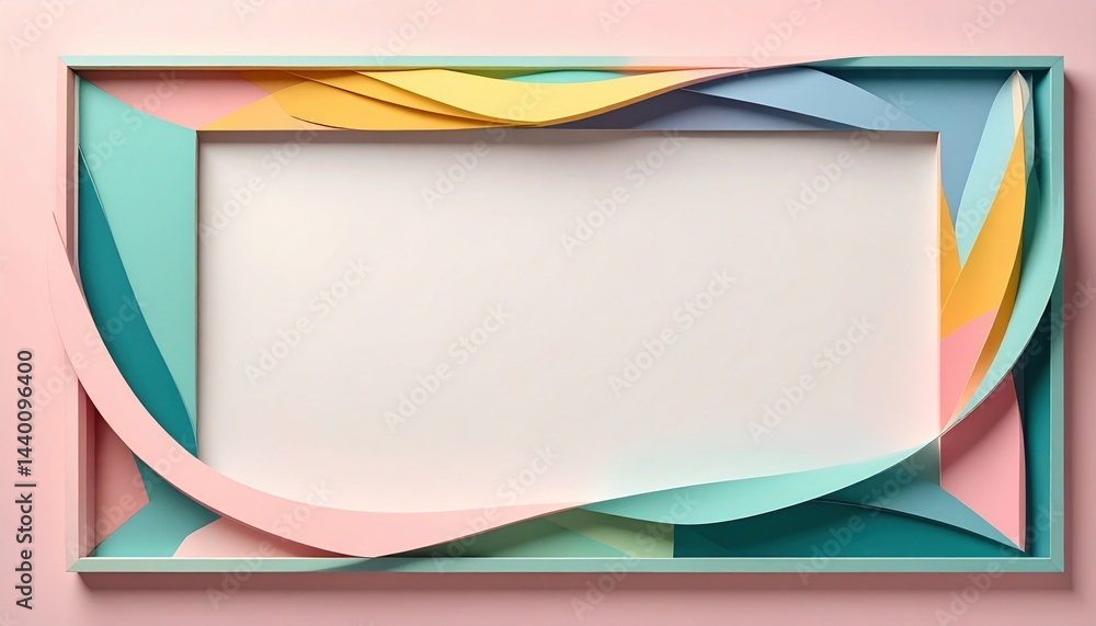 Poster creative paper art display studio decorative design colorful environment frontal view artistic expre