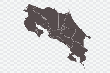 Costa Rica Map Minimalist High-Quality PNG Ash Color on Transparent Background Perfect for presentations infographics educational materials and graphic design projects