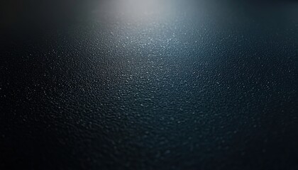 Obraz premium Wet dark ground with water droplets illuminated by dual overhead light beams.