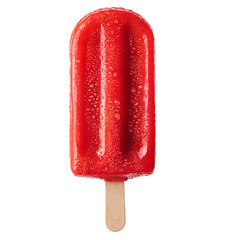 Red popsicle isolated on transparent background