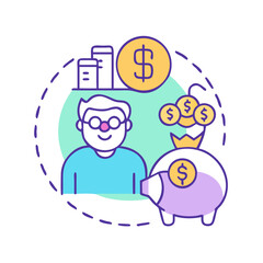 Fototapeta premium Financial Planning Illustration with Piggy Bank, Coins, and Investment Growth