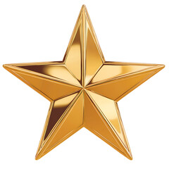 Gold star isolated on transparent background