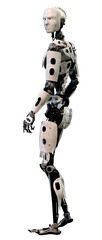 3D Rendering Male Robot on White