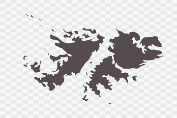 Falkland Islands Map. Minimalist High-Quality PNG Ash Color on Transparent Background Perfect for presentations infographics educational materials and graphic design projects