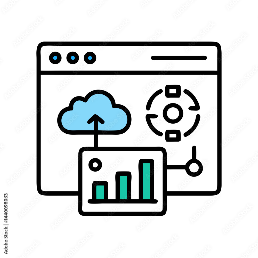 Poster cloud data growth and analysis: a visual concept of data uploading