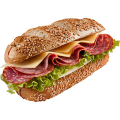 Delicious sandwish isolated on transparent background