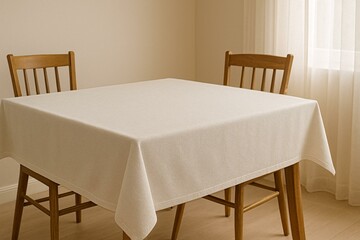 Minimalist Fabric Mockup on Table for Pattern Design and Textile Printing