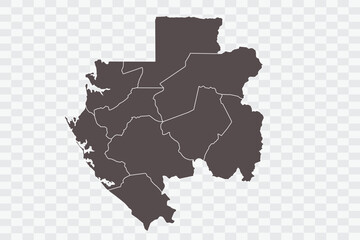Gabon Map Minimalist High-Quality PNG Ash Color on Transparent Background Perfect for presentations infographics educational materials and graphic design projects