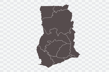 Ghana Map Minimalist High-Quality PNG Ash Color on Transparent Background Perfect for presentations infographics educational materials and graphic design projects