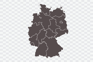 Germany Map Minimalist High-Quality PNG Ash Color on Transparent Background Perfect for presentations infographics educational materials and graphic design projects
