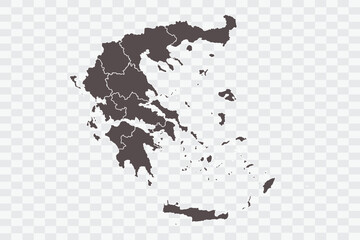 Greece Map Minimalist High-Quality PNG Ash Color on Transparent Background Perfect for presentations infographics educational materials and graphic design projects