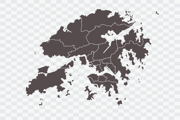Hong Kong Map Minimalist High-Quality PNG Ash Color on Transparent Background Perfect for presentations infographics educational materials and graphic design projects