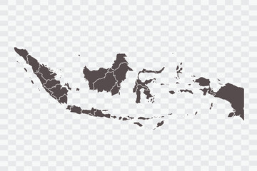 Indonesia Map Minimalist High-Quality PNG Ash Color on Transparent Background Perfect for presentations infographics educational materials and graphic design projects