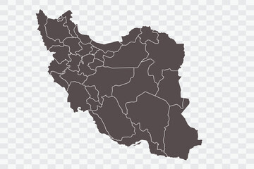 Iran Map Minimalist High-Quality PNG Ash Color on Transparent Background Perfect for presentations infographics educational materials and graphic design projects